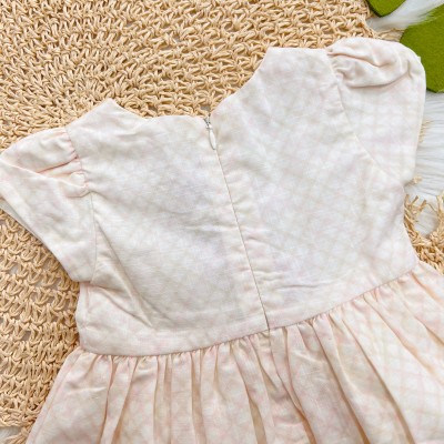 Conj. Bolerinho de Pelinho e Vestido Ursinhas - Rosa Bebê e Off White